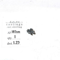 AP-187 Small Rose Flower Casting, Sterling Silver