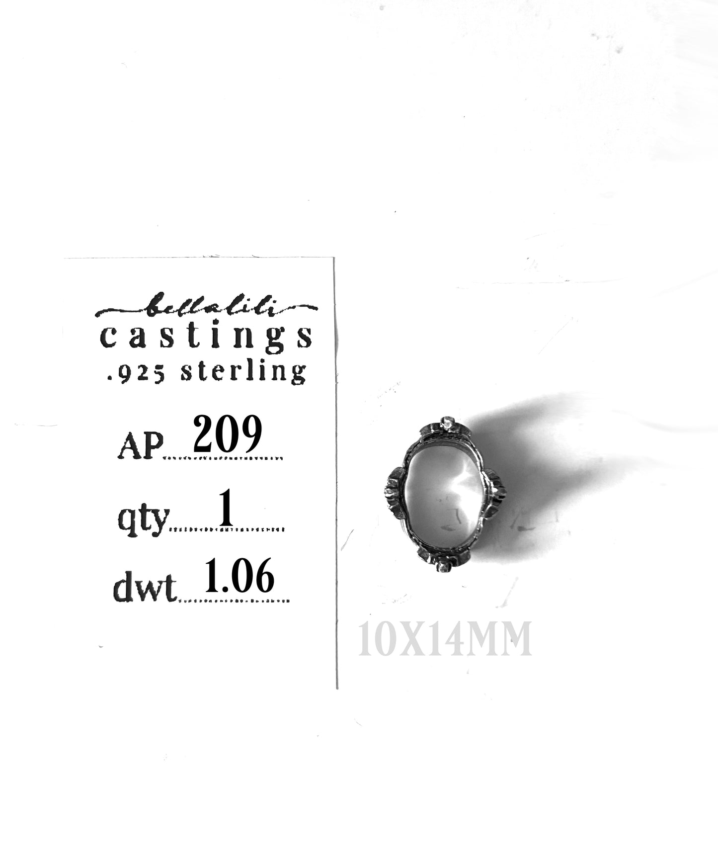 AP209 prong setting, Sterling Silver