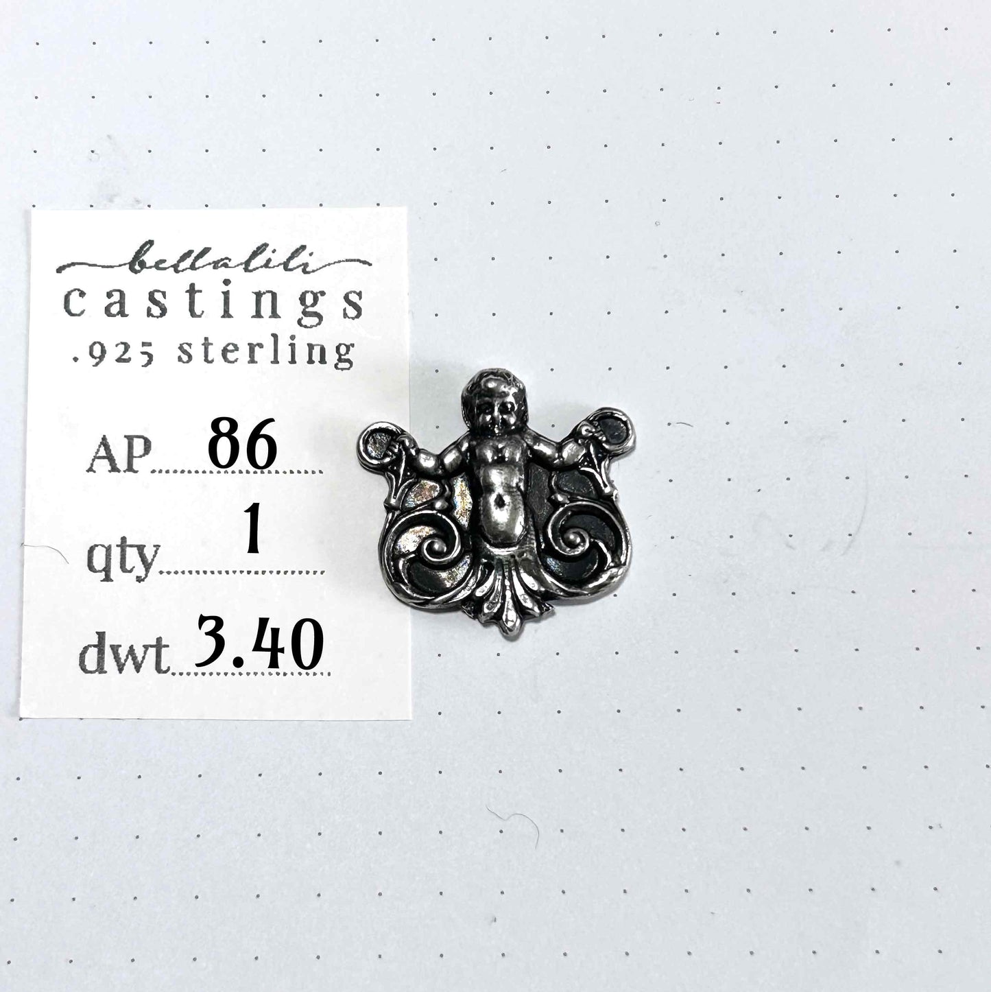 AP86 Cherub Connector, Sterling Silver