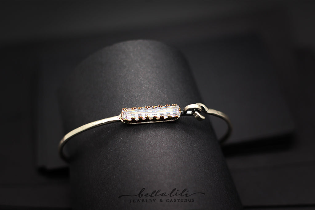 Baguette Sterling Silver Bangle