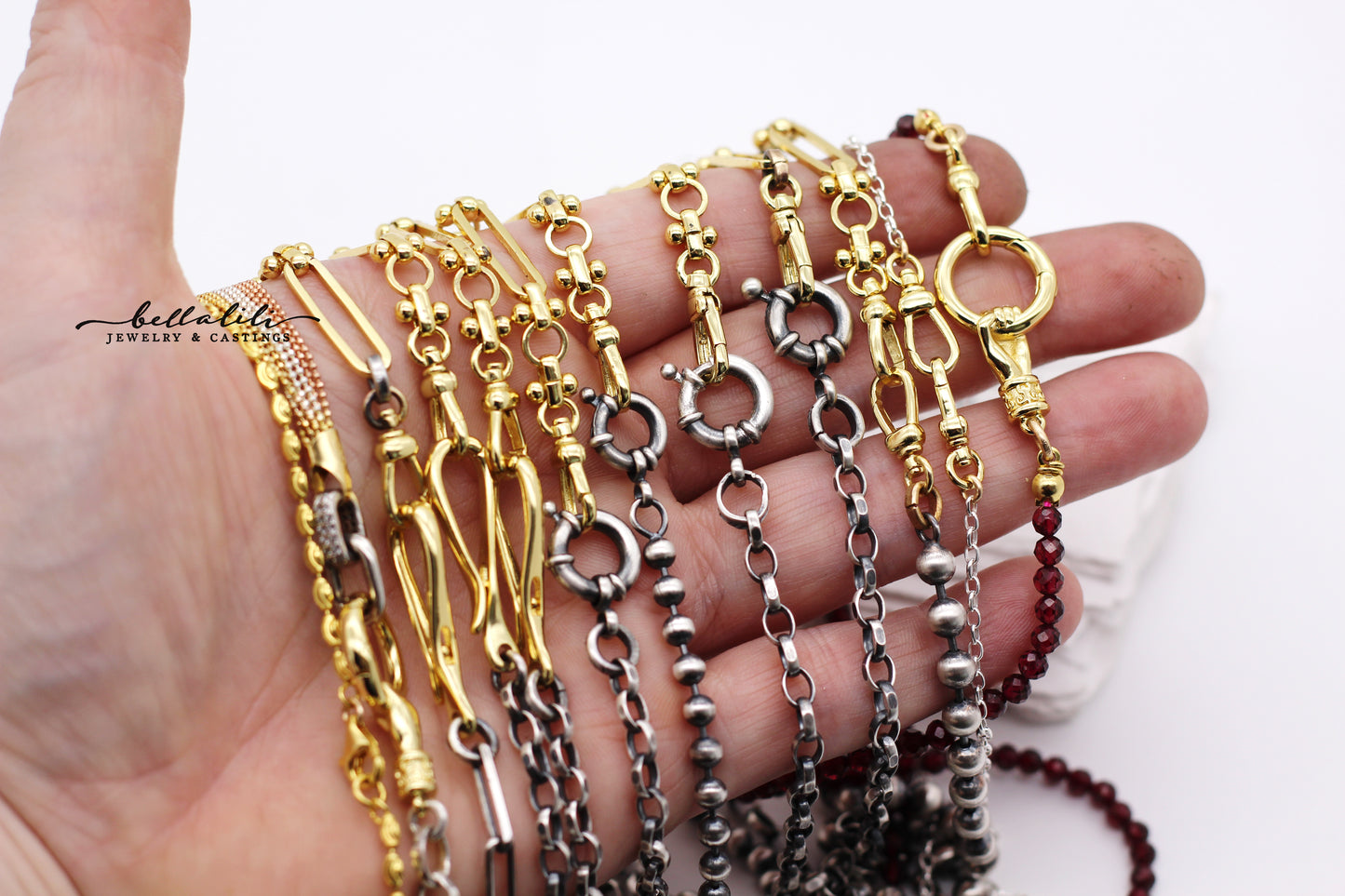 Gold & Sterling Swivel Clasp Chains