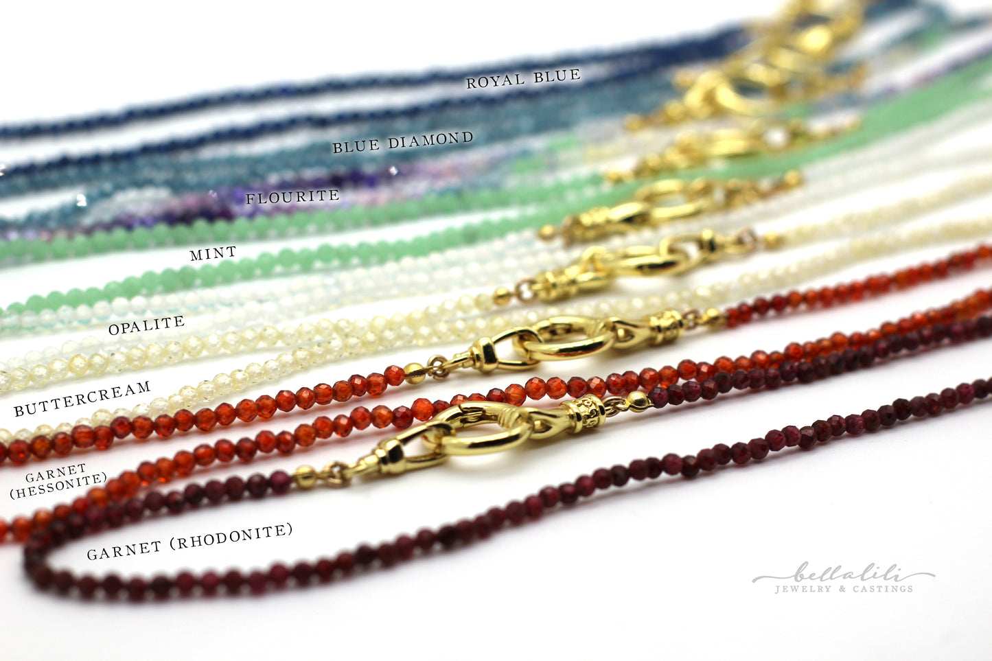 Sale! 18" Gold & Gemstone Beaded Chain