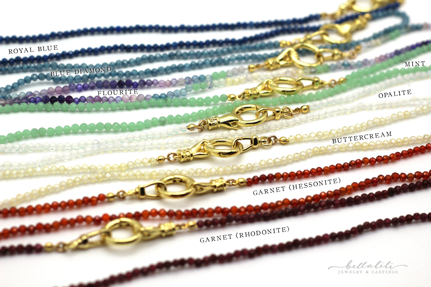 Sale! 18" Gold & Gemstone Beaded Chain