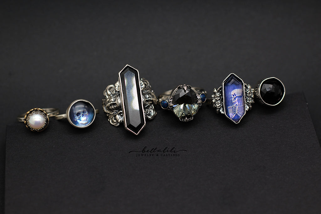 Lady Umbra, Erebos Reverie Rings, Sterling Silver