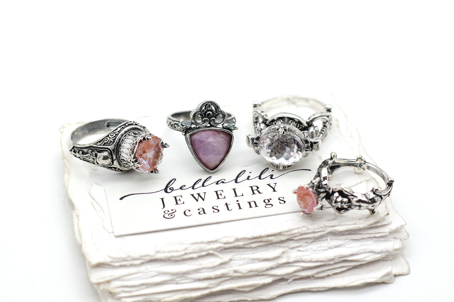 “Lovelorn” Ring – Sterling Silver, Kunzite & Lion Paw Setting
