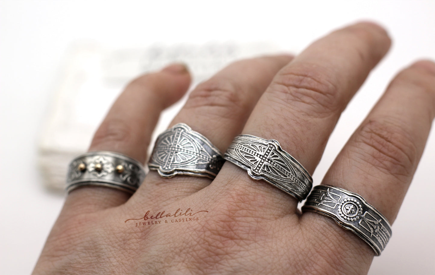 Art Deco Scroll Cigar Band Style Sterling Silver Ring