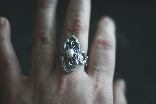 Ivoryelle freshwater pearl sterling silver collector ring