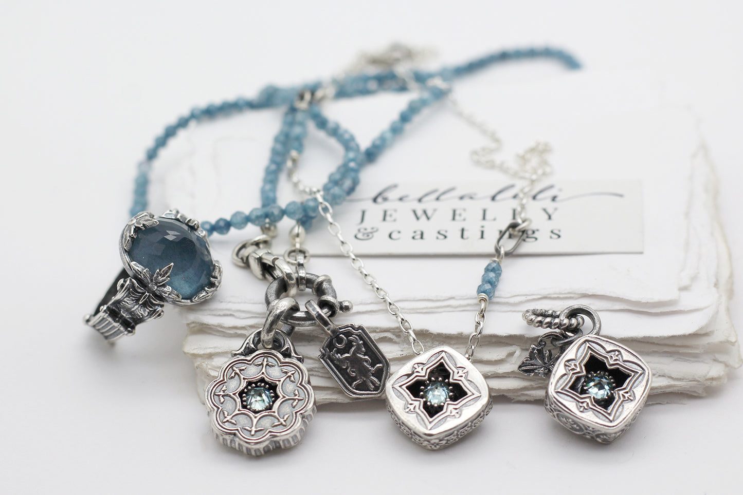 Wynter, Mini Shadowbox No2 Moissanite sterling silver pendant