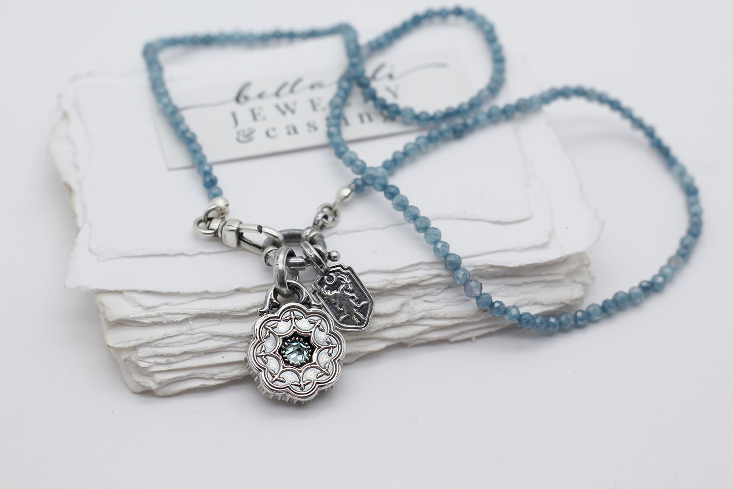 Wynter, Mini Shadowbox No1 Moissanite sterling silver pendant