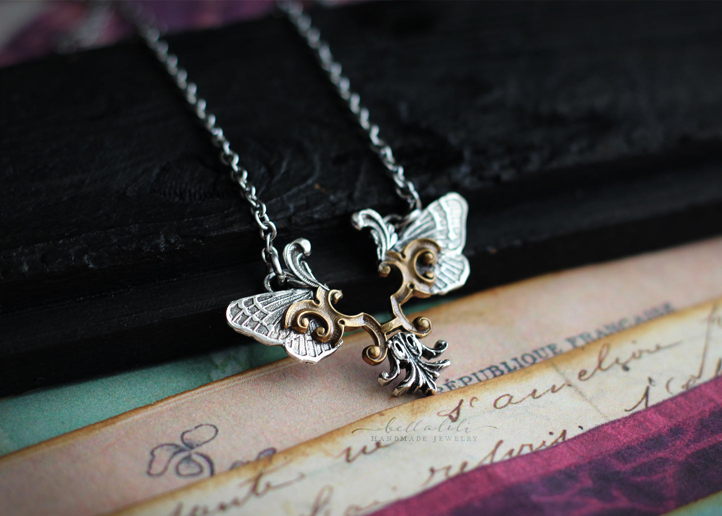 Golden Aetherwing, Butterfly Necklace