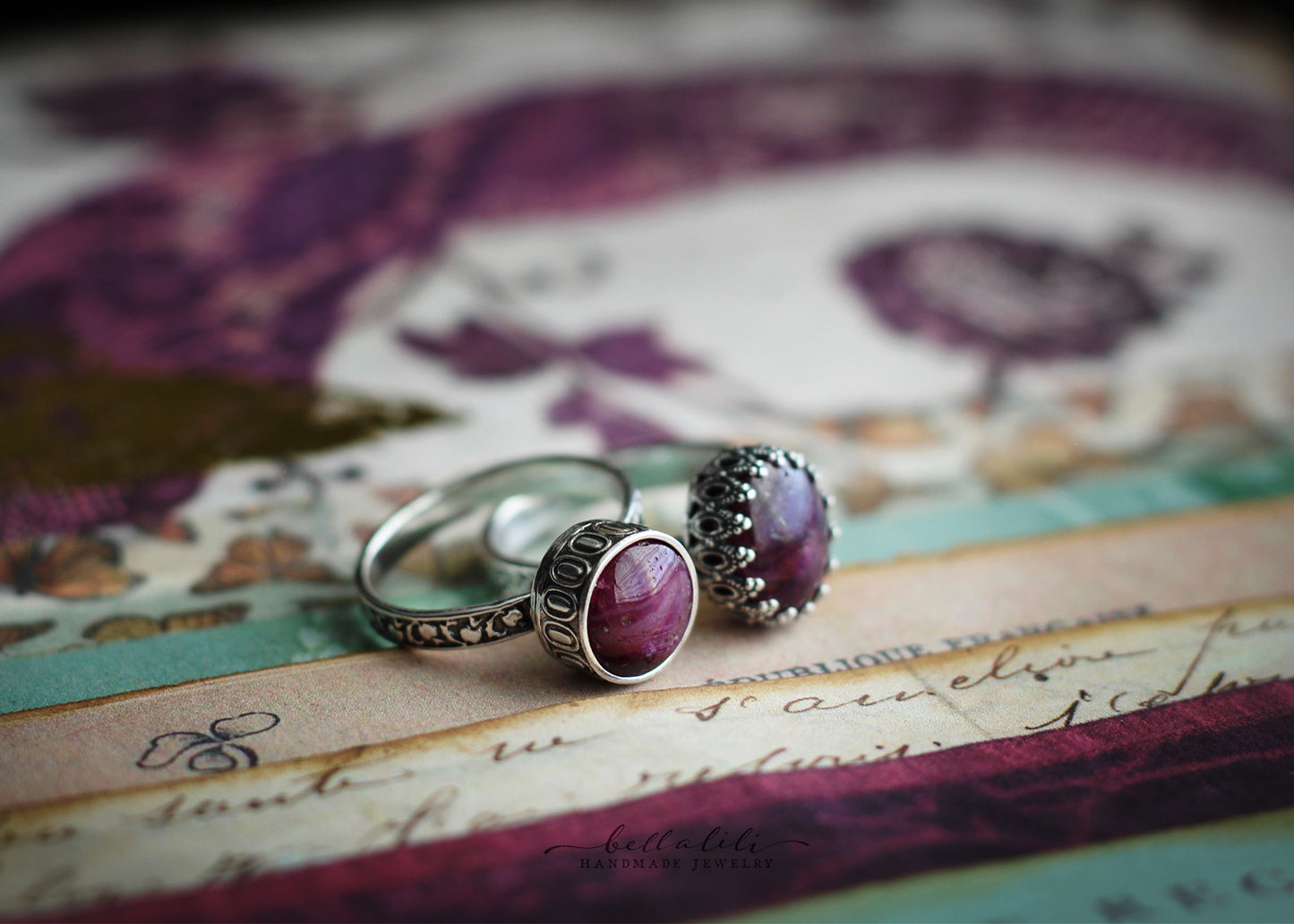 Burgundy Oath Ring, Star Ruby & Sterling