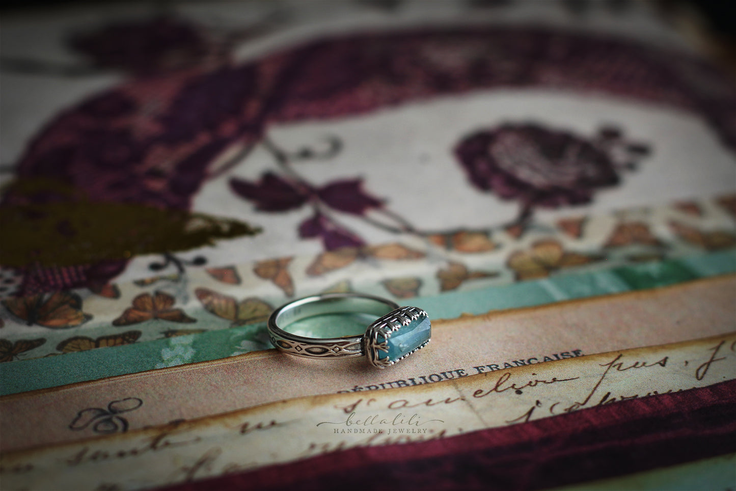 Baguette Stacker Rings, Blue Tourmaline