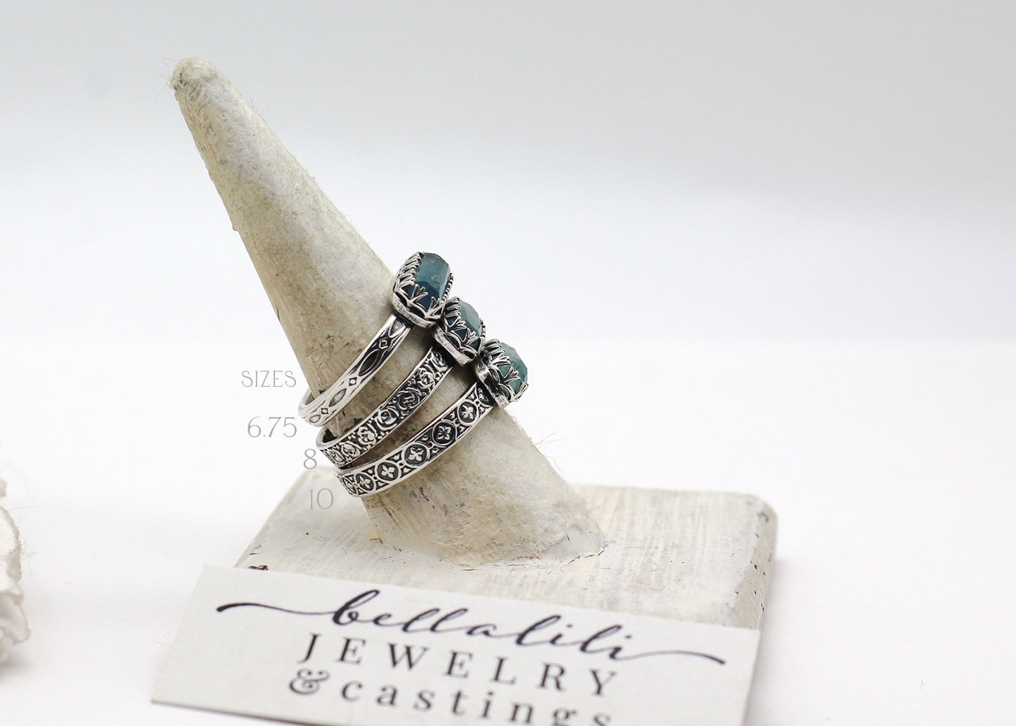 Baguette Stacker Rings, Blue Tourmaline