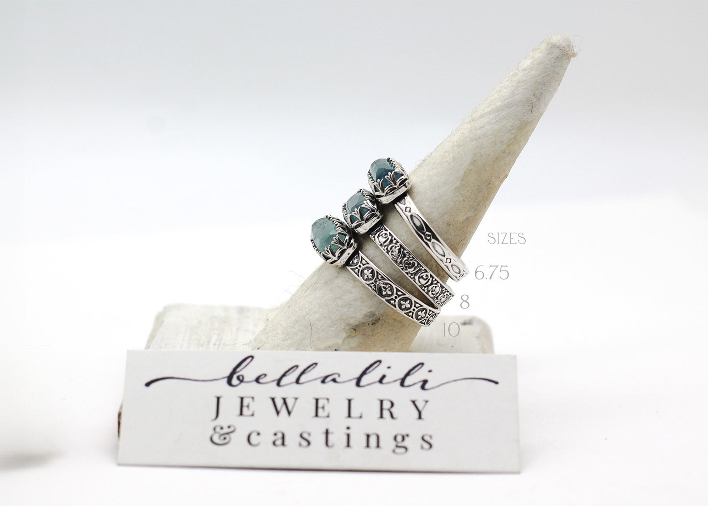 Baguette Stacker Rings, Blue Tourmaline