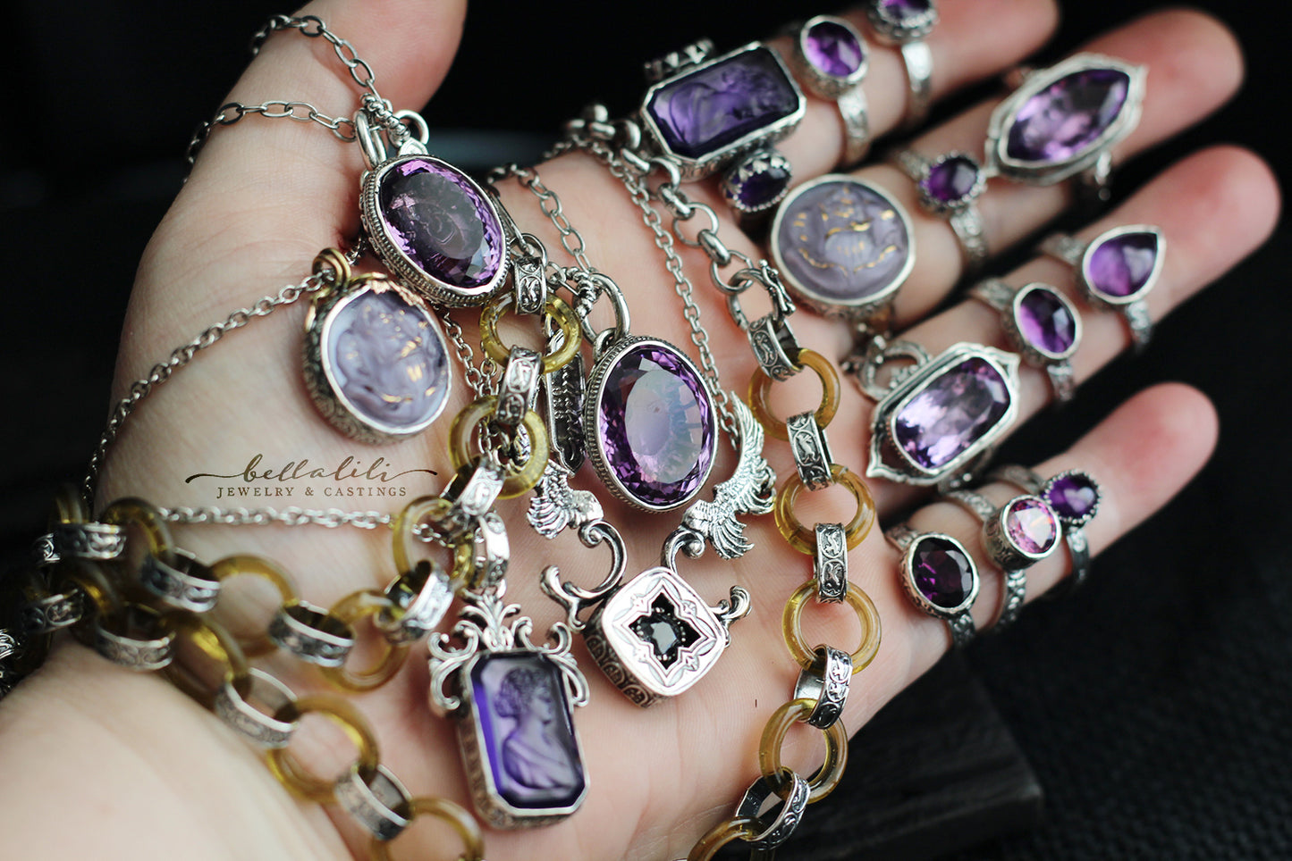 The Violet Witness, Purple Cameo Ring size 11