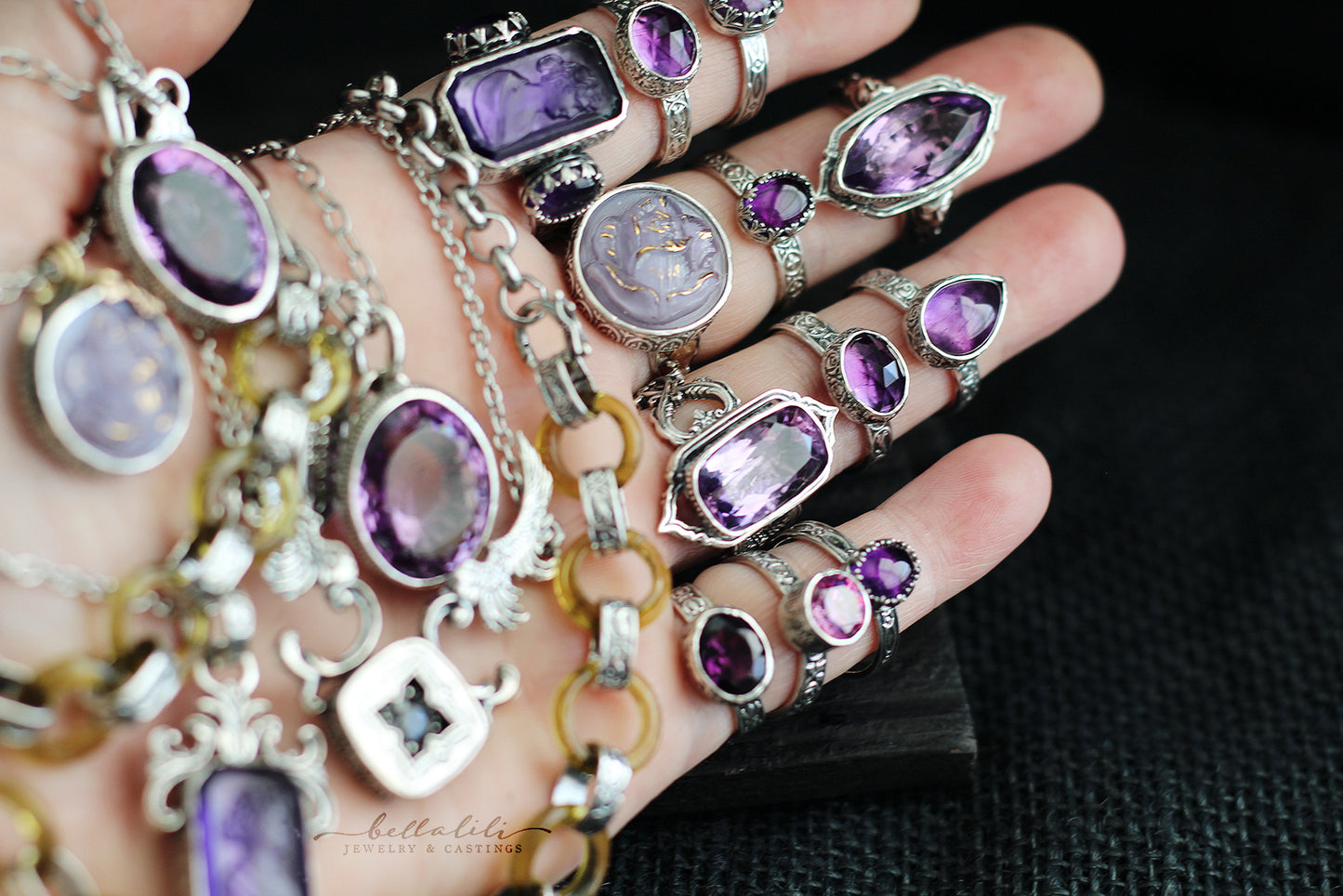 Amethyst, Fox Stacking Ring