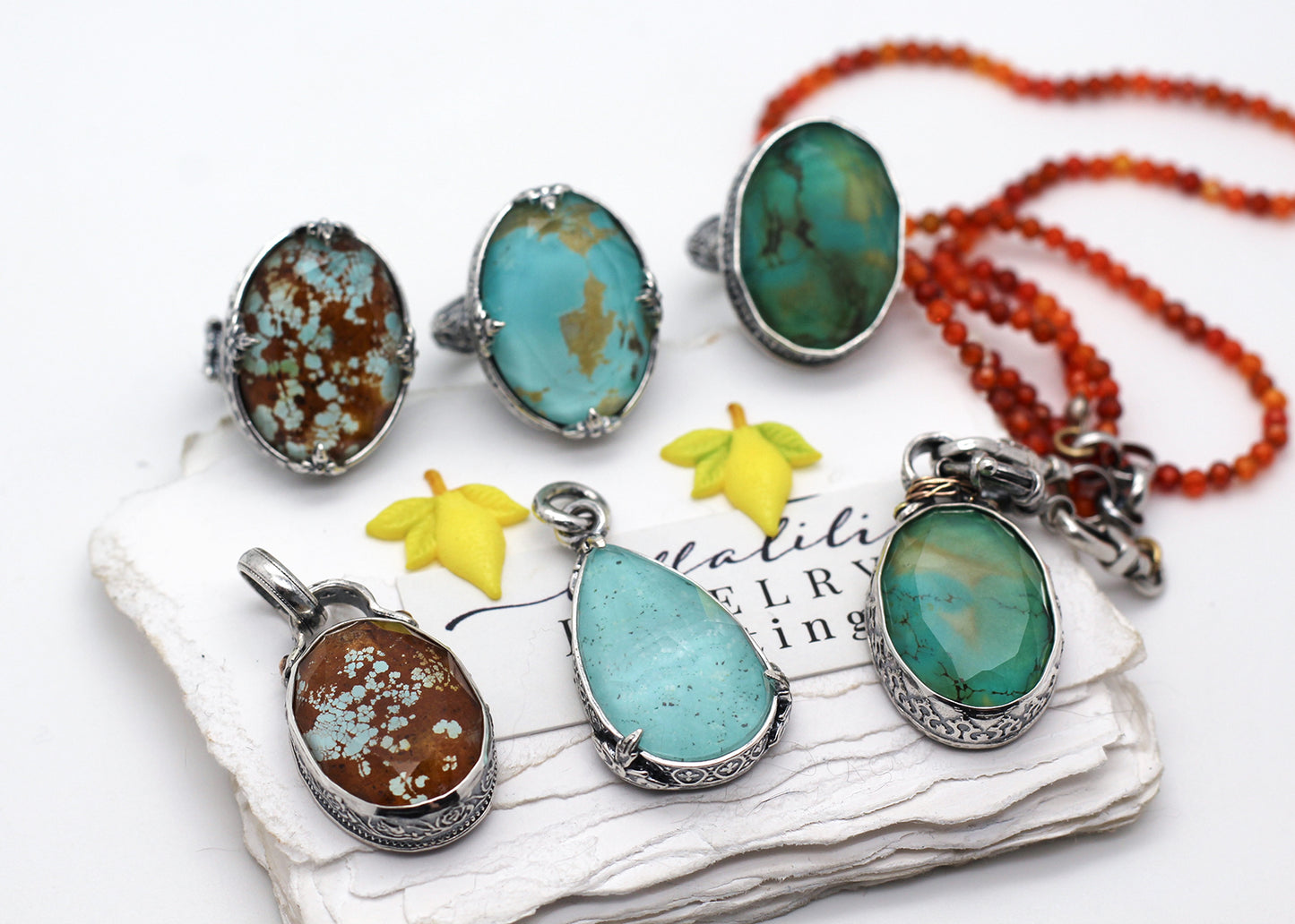 The Allegory of Earth and Sky Pendant, Royston Turquoise & Sterling