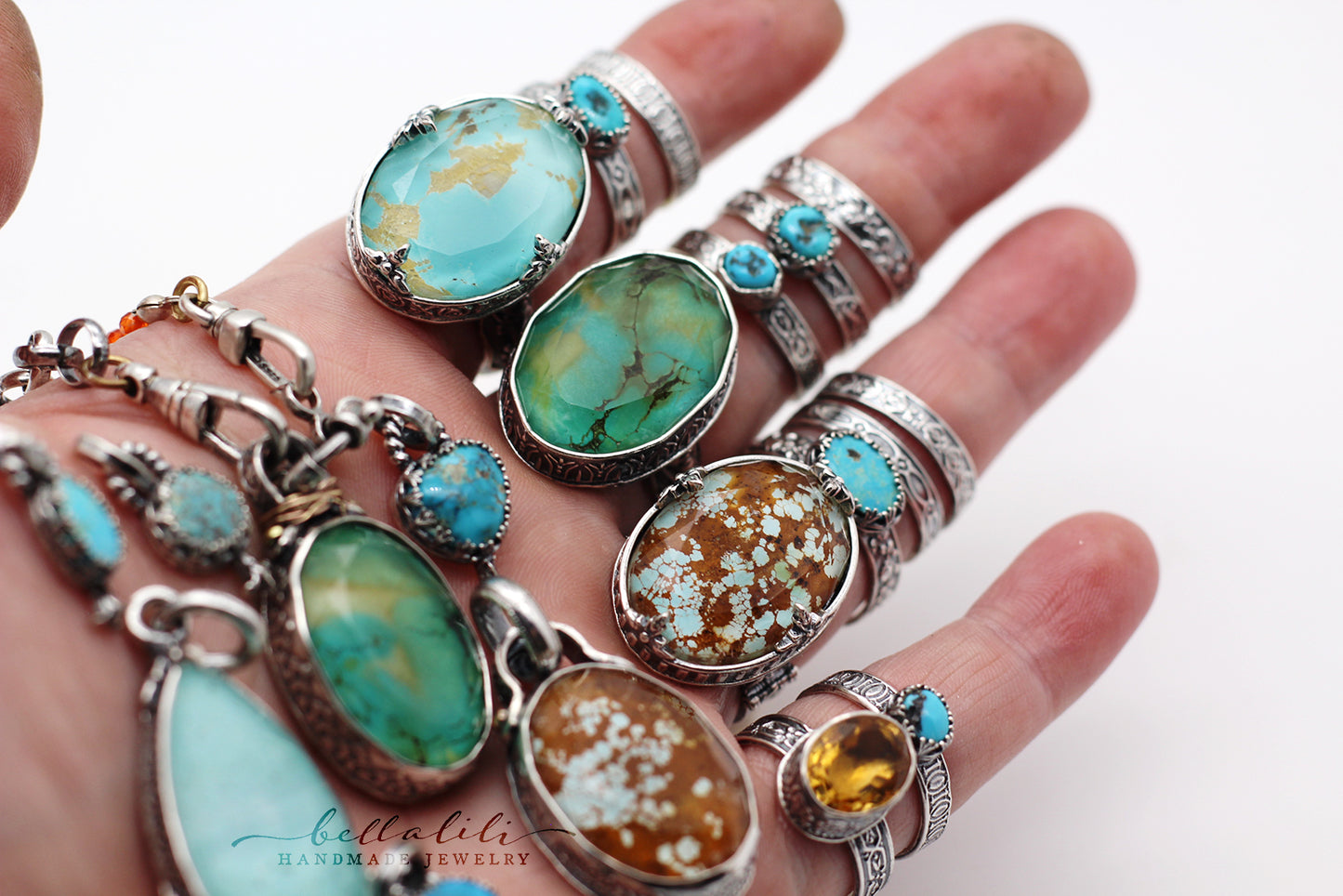 The Allegory of the Colonnade Ring, Royston Turquoise Sterling Silver