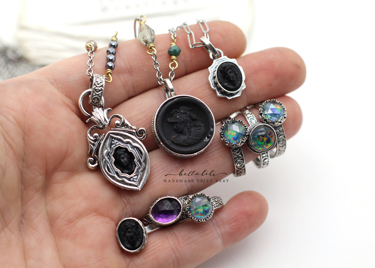 Poucette | Antique Minerva Cameo Convertible Keepsake Necklace