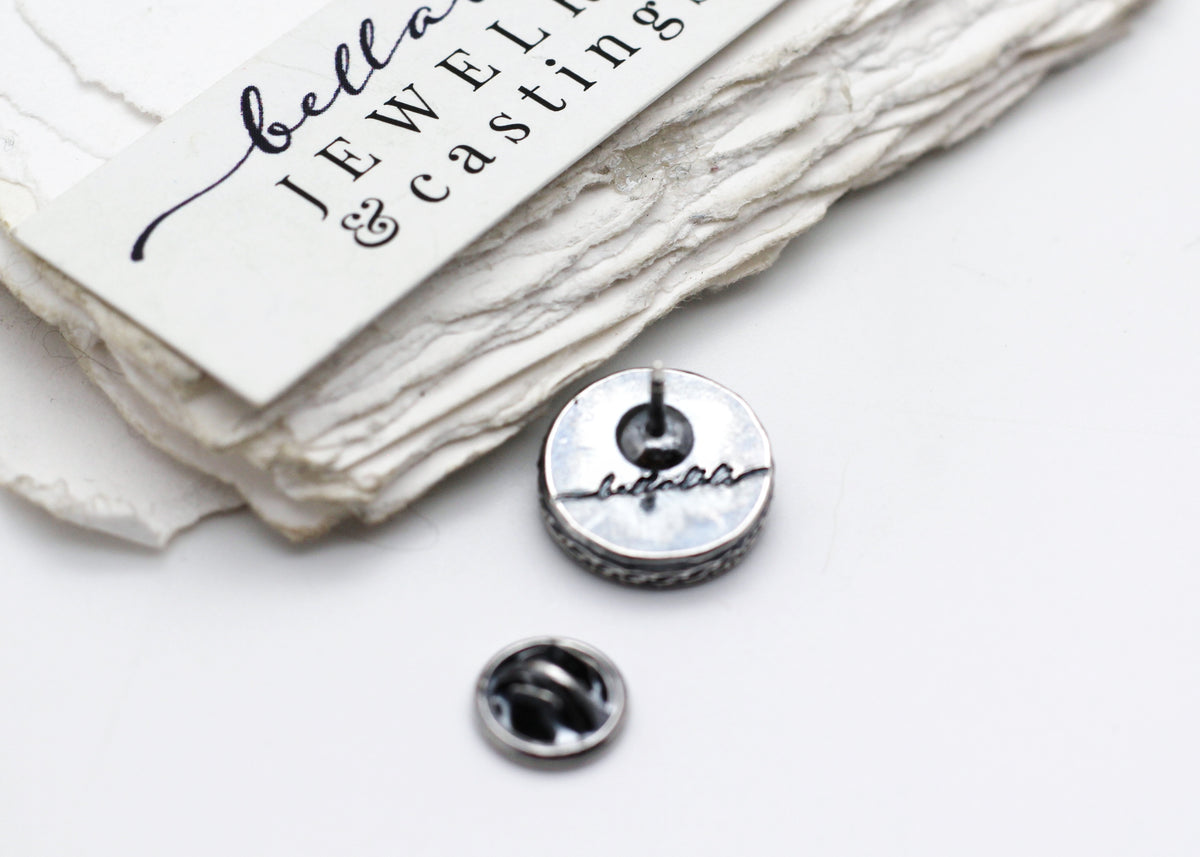 Haggatha's Black Mourning Pin, Sterling Silver Lapel Pin