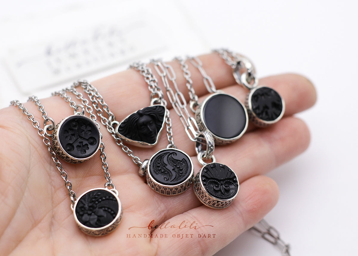 Morrigan, Sterling Silver Mourning Necklace