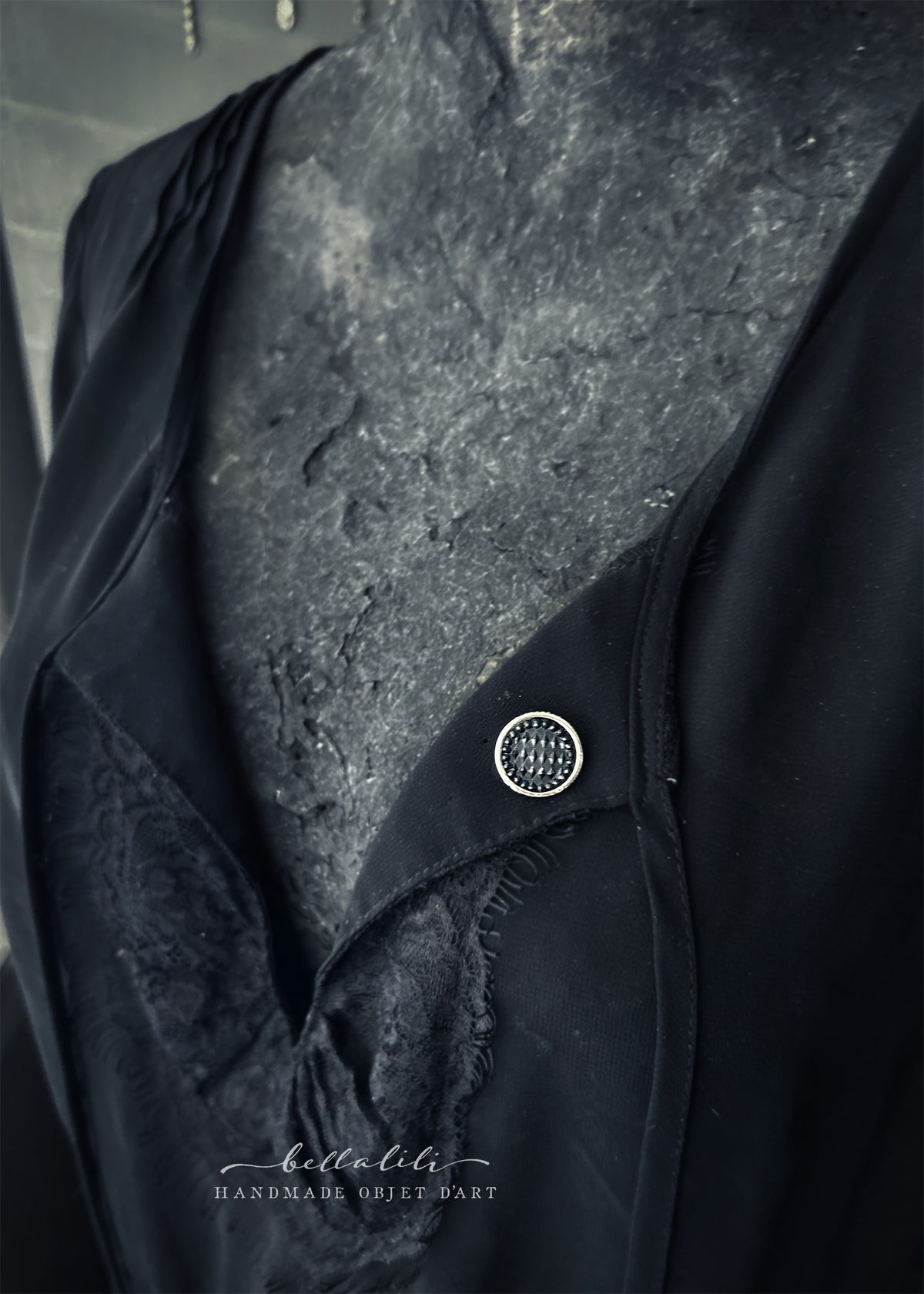 Haggatha's Black Mourning Pin, Sterling Silver Lapel Pin