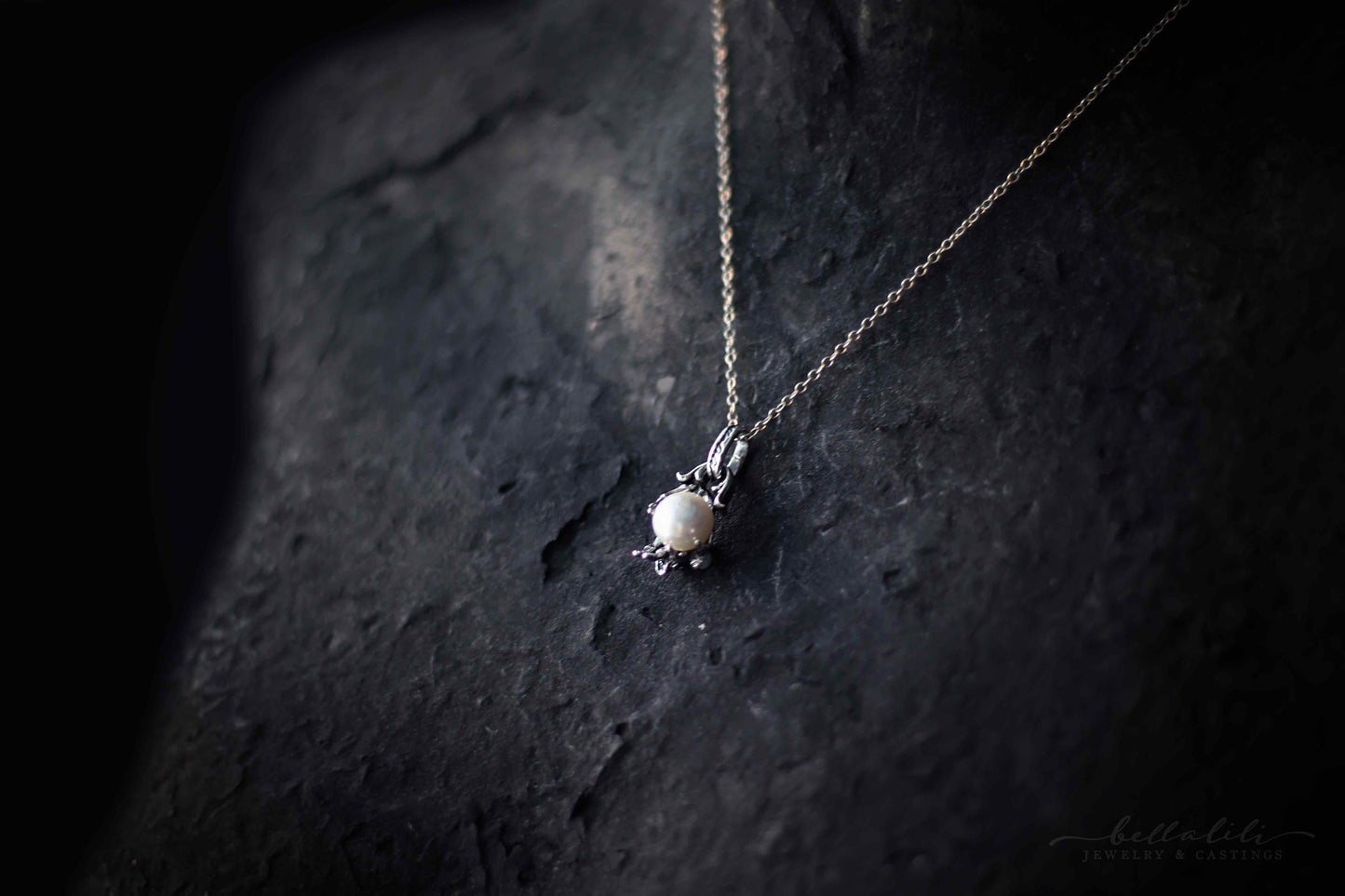 Dead Man's Hand, Pearl Pendant Sterling Silver