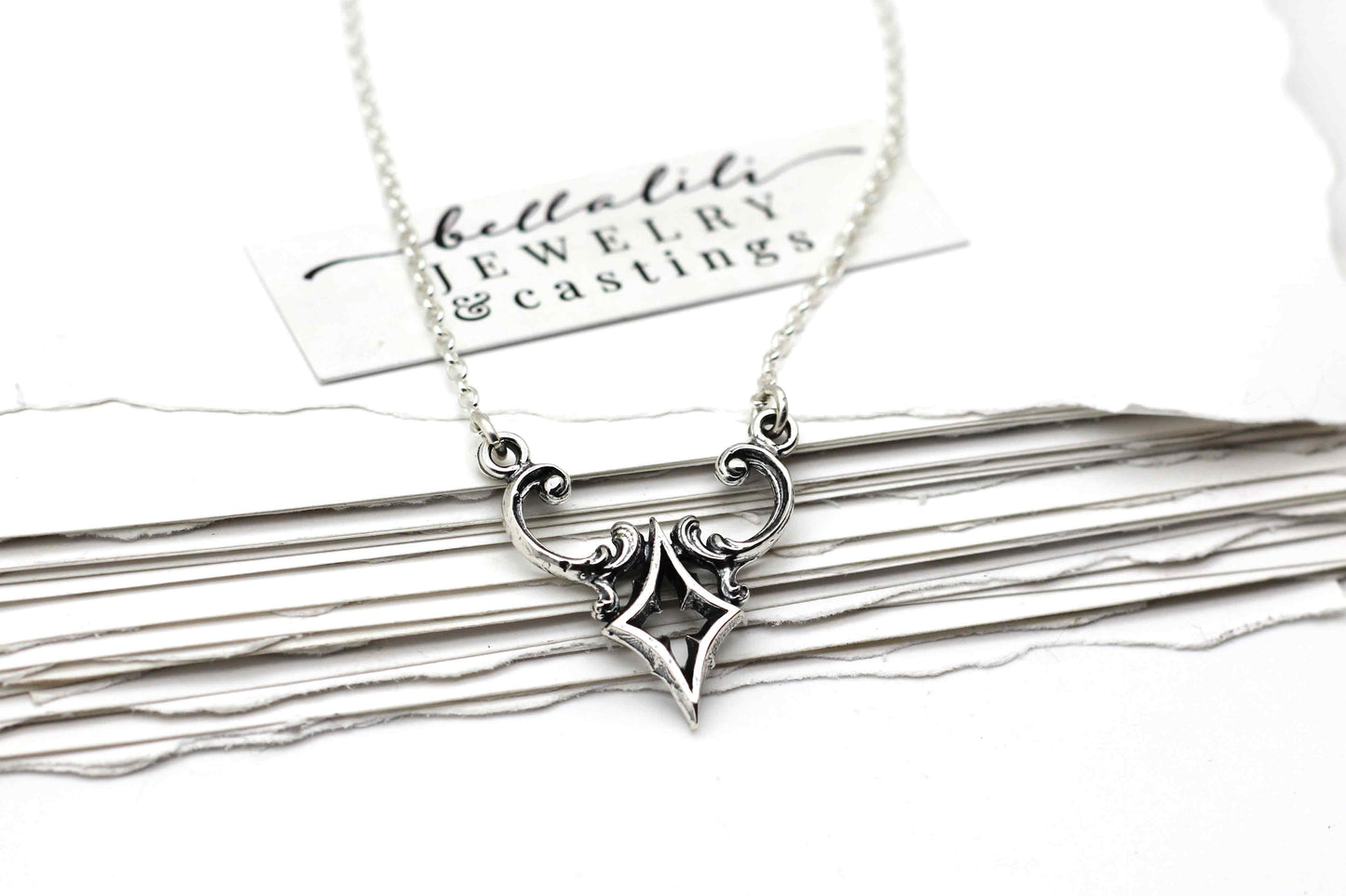 Hesperia, Gothic Star Sterling Necklace