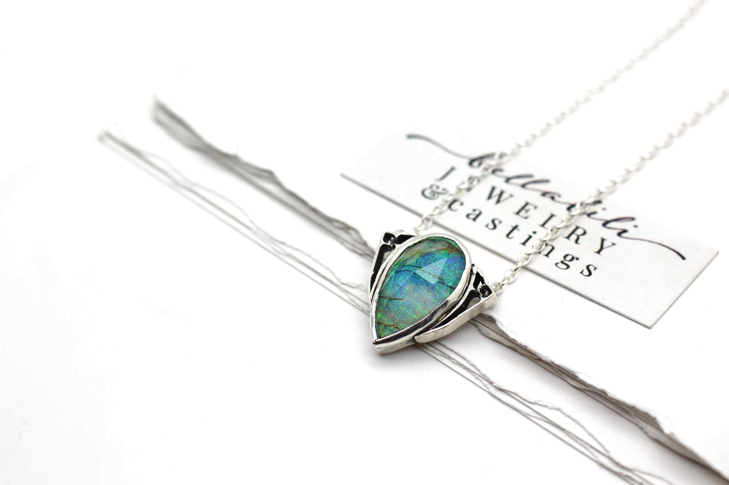 House of Libra, Green Opal Crystal Doublet Necklace