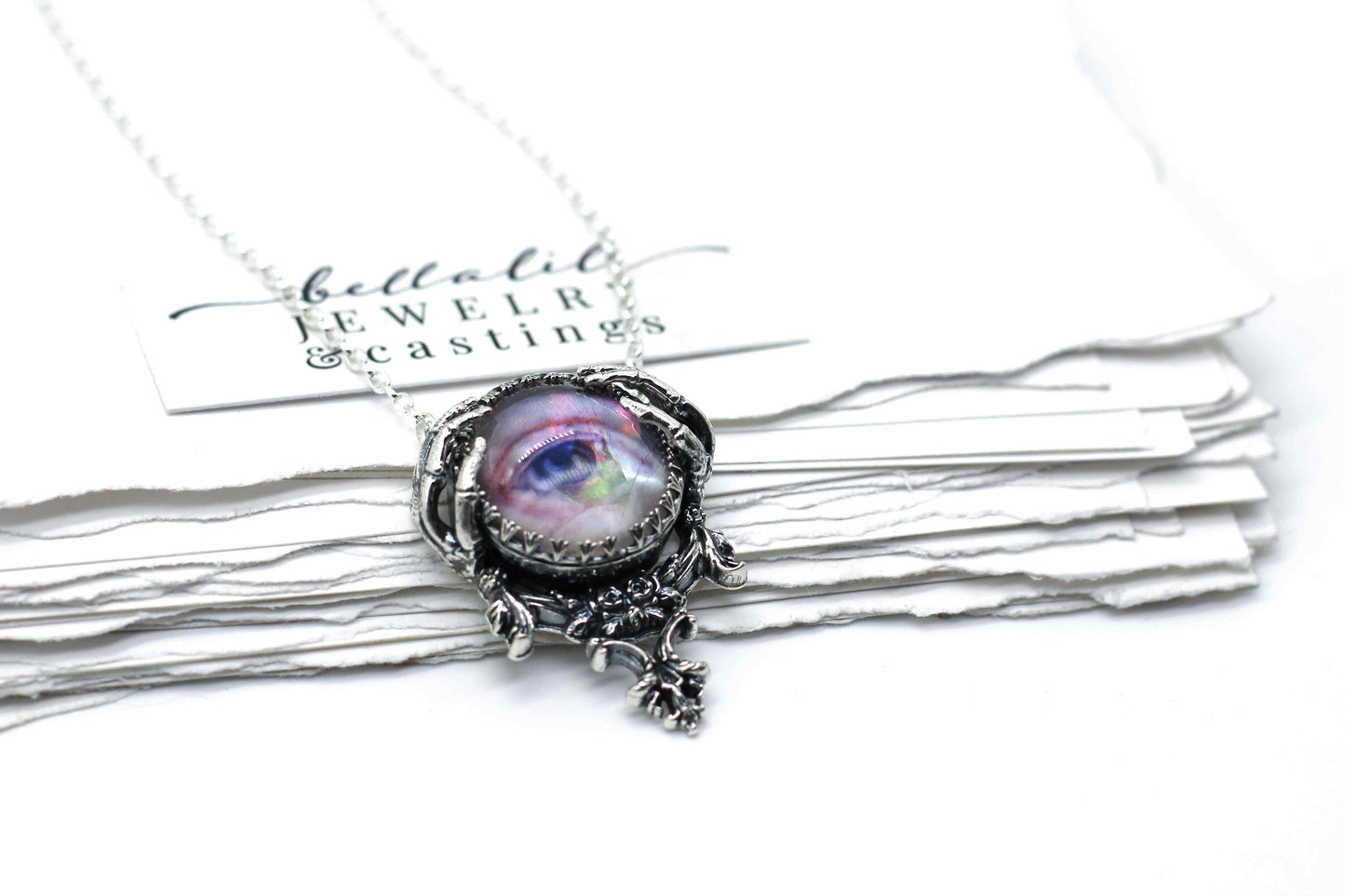 Lover's Eye, "Sinister" Antique reproduction Sterling silver Necklace