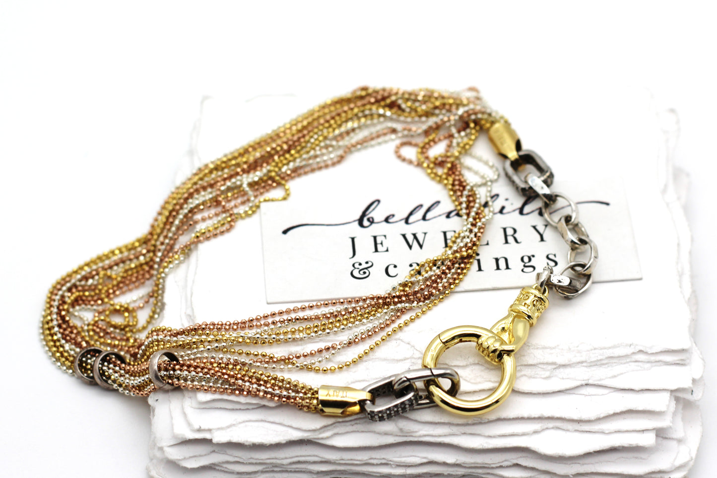 18" Silver & Gold multi strand Chain