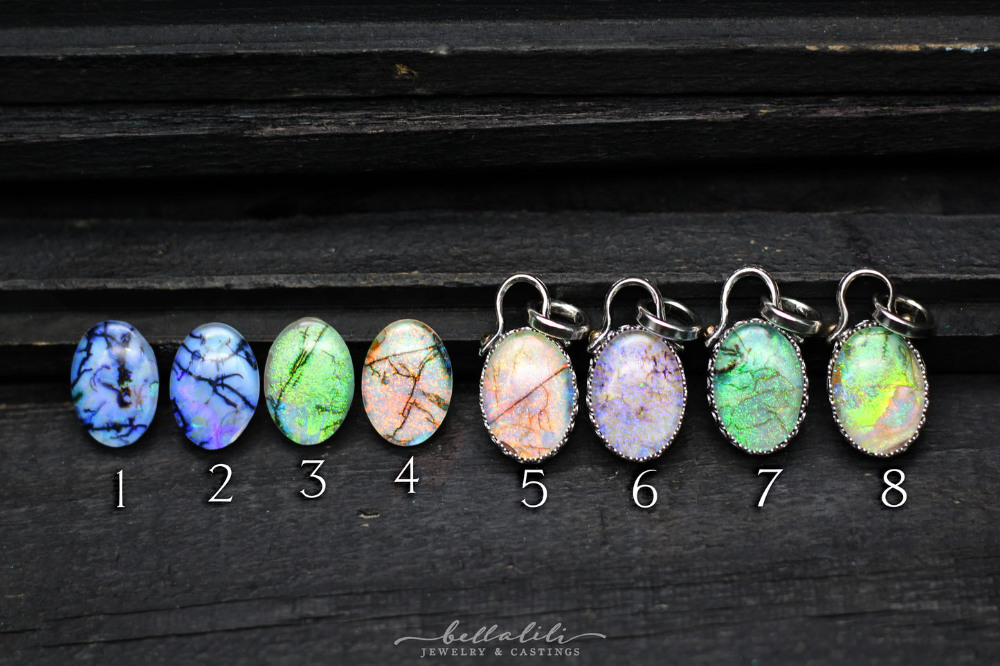 Medium Opal Doublet Pendant in Sterling Silver