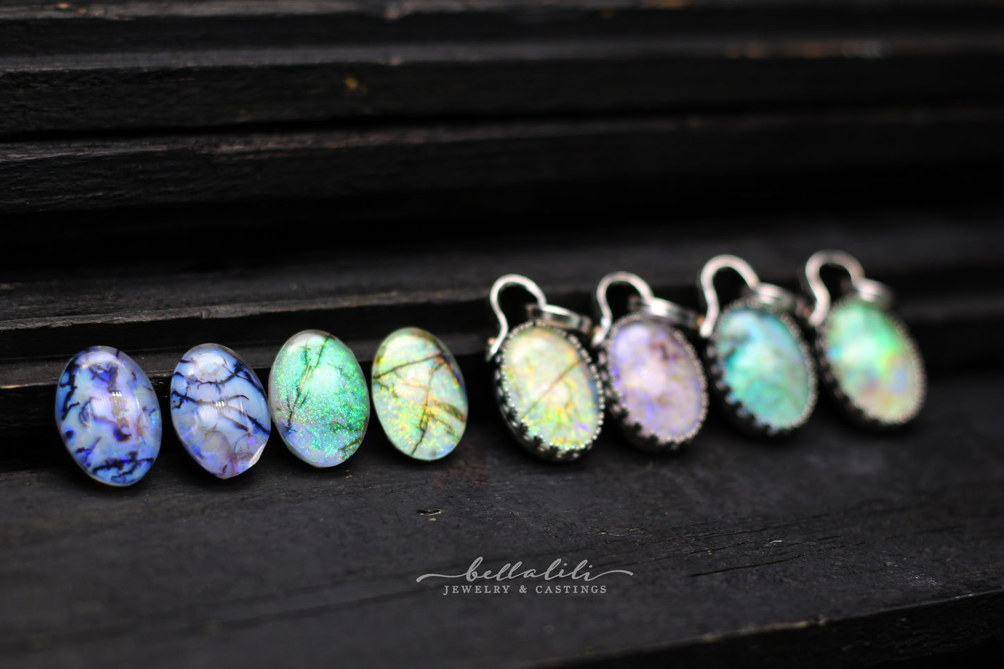 Medium Opal Doublet Pendant in Sterling Silver