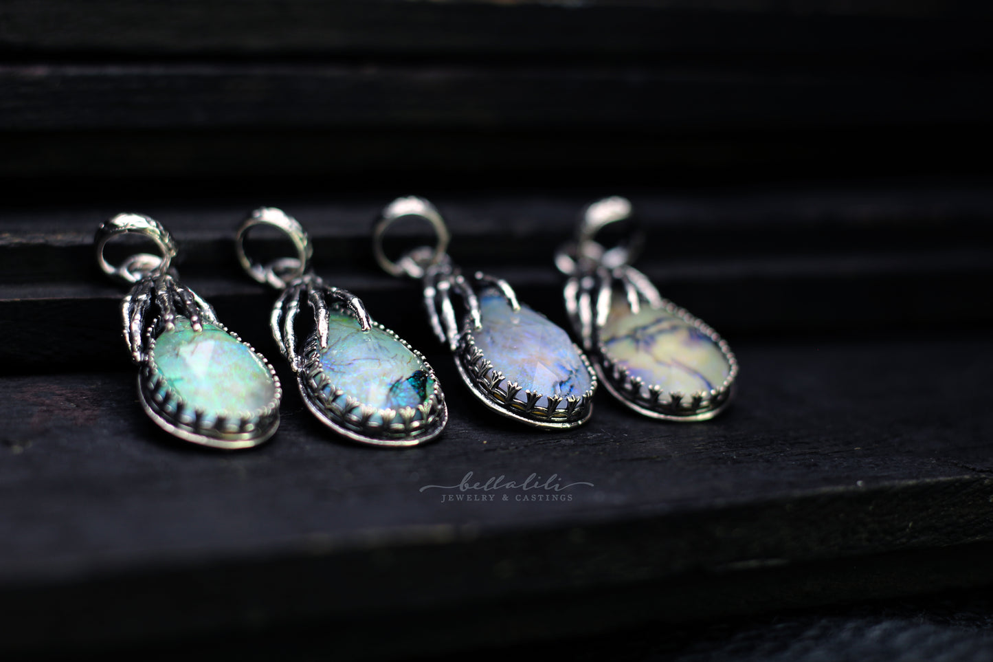 Lost Opal, Large Doublet Pendant in Sterling Silver