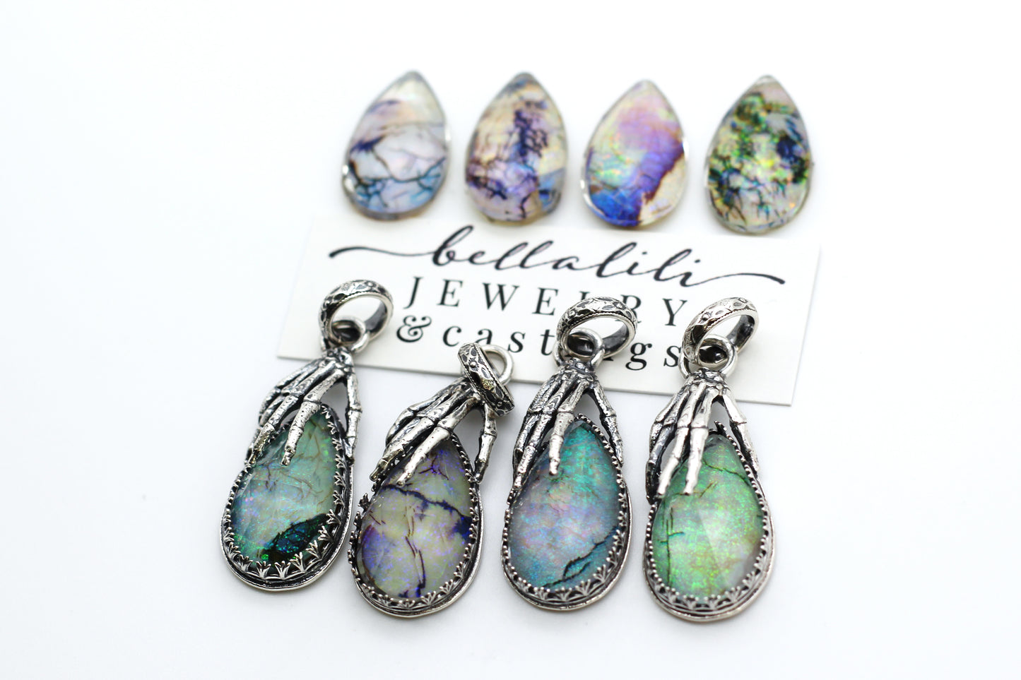 Lost Opal, Large Doublet Pendant in Sterling Silver