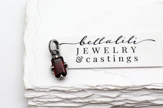 Sale!  Garnet Charms in Sterling Silver