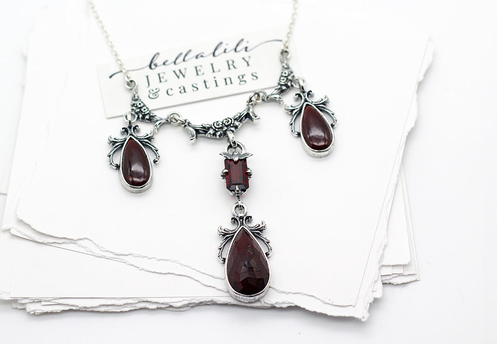 Cruenta, House of Garnet, Sterling Silver handmade Jewelry