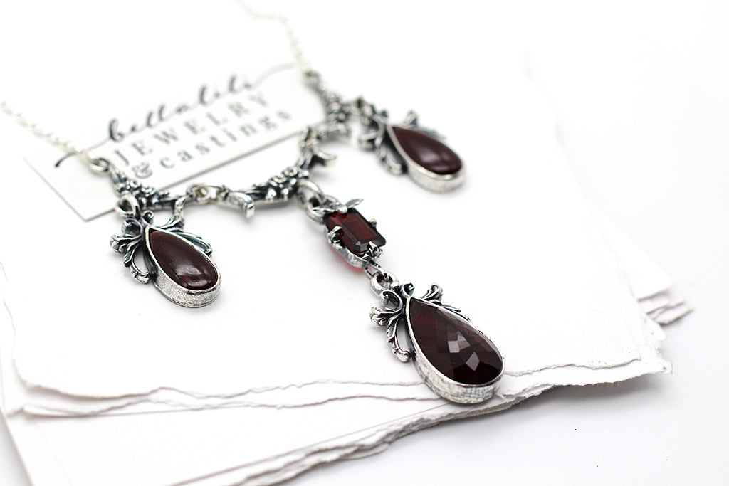 Cruenta, House of Garnet, Sterling Silver handmade Jewelry