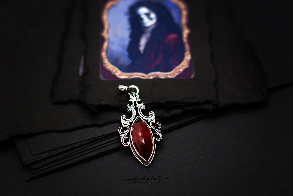 Carmilla, House of Garnet, Sterling Silver handmade Jewelry