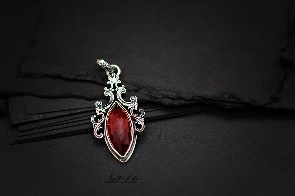 Carmilla, House of Garnet, Sterling Silver handmade Jewelry