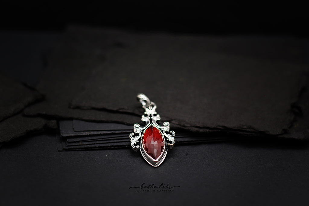 Carmilla, House of Garnet, Sterling Silver handmade Jewelry