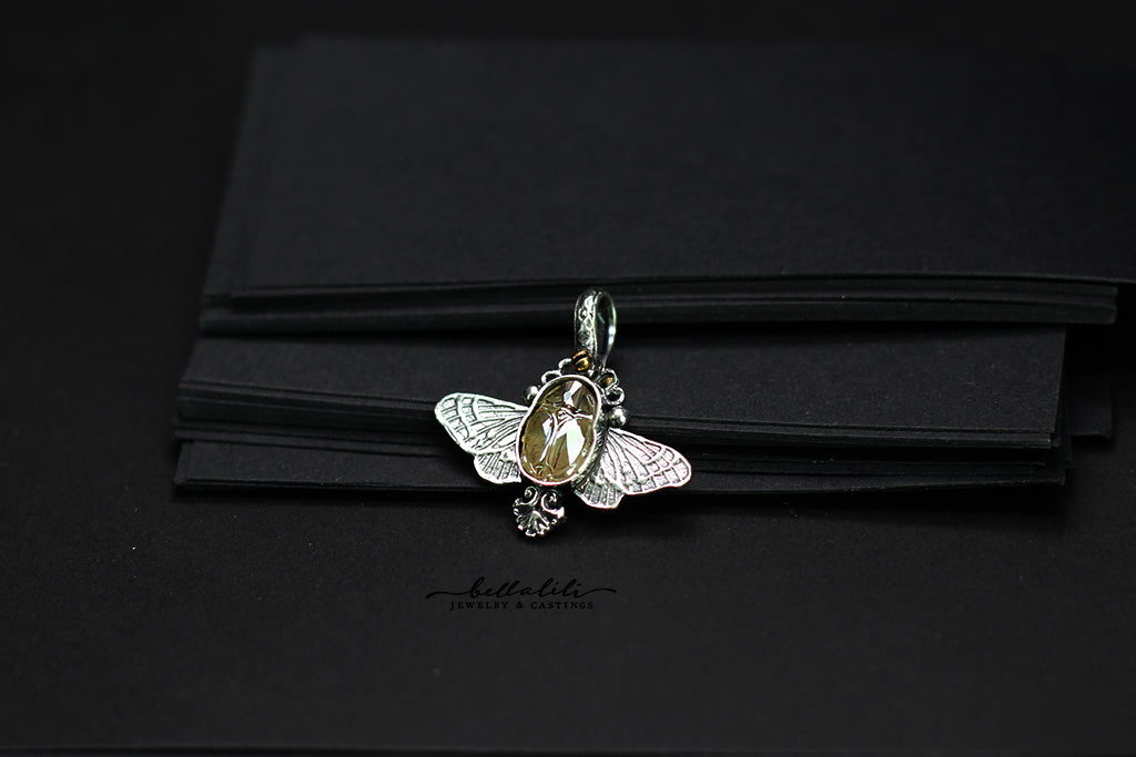 Aetherwing, Sterling Silver & Crystal Pendant