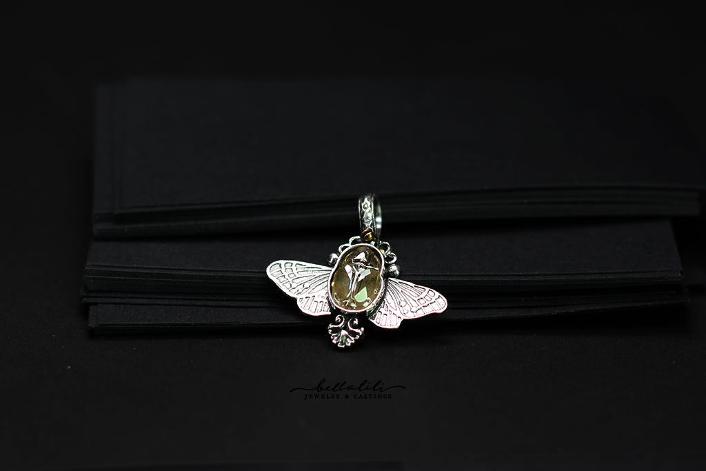 Aetherwing, Sterling Silver & Crystal Pendant