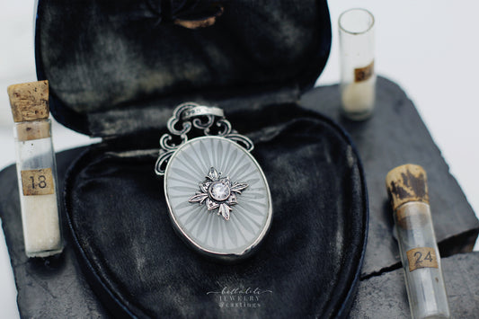 Vintage Camphor Glass Sterling Silver Pendant