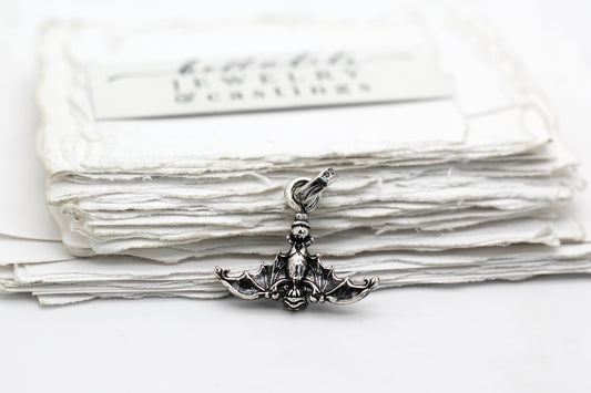 Hanging Bat Sterling Pendant
