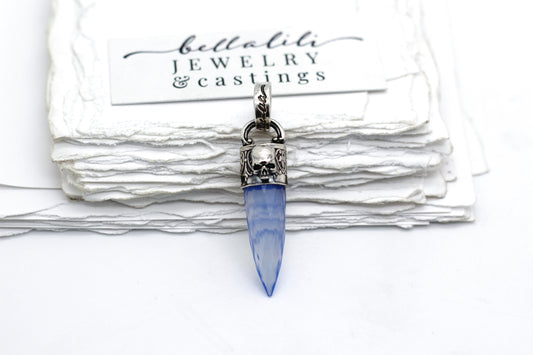 Final Sale! Blue Dagger Pendant, Blue Opalite Sterling Silver
