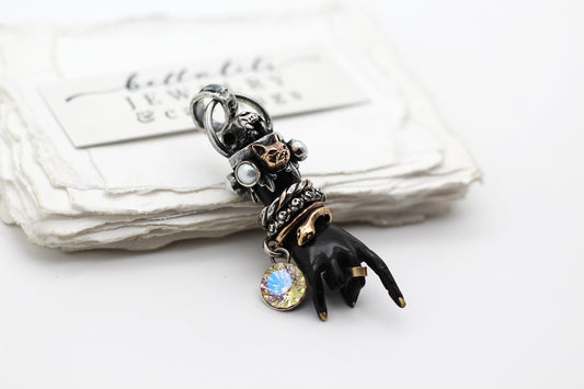 The Familiar's Favor Pendant, Sterling carved pendant