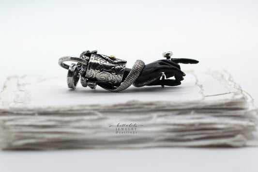 Serpent's Oath Pendant, Sterling carved pendant