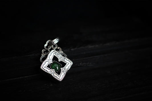 Elixirleaf, Shadowbox No1, Tourmaline & Sterling Pendant