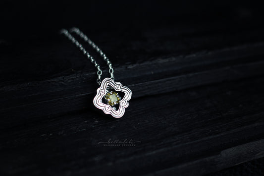 Mini Elixirleaf, Shadowbox No7, Sphene & Sterling Pendant